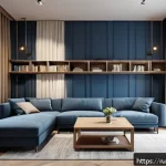 Home 19 인테리어 코디네이터의 고객 요구 분석 방법 - A cozy and modern living room interior designed for a Russian family who frequently hosts guests, fe...