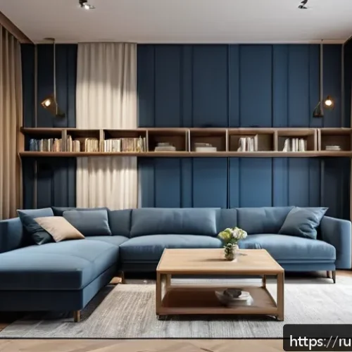 Home 31 인테리어 코디네이터의 고객 요구 분석 방법 - A cozy and modern living room interior designed for a Russian family who frequently hosts guests, fe...
